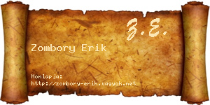 Zombory Erik névjegykártya